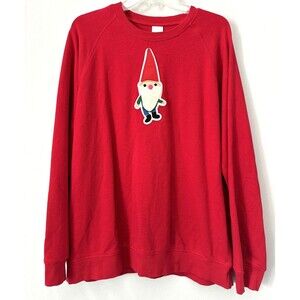 Hanna Andersson Sweater Extra Large Red Christmas Gnome Longsleeve Knit Holiday